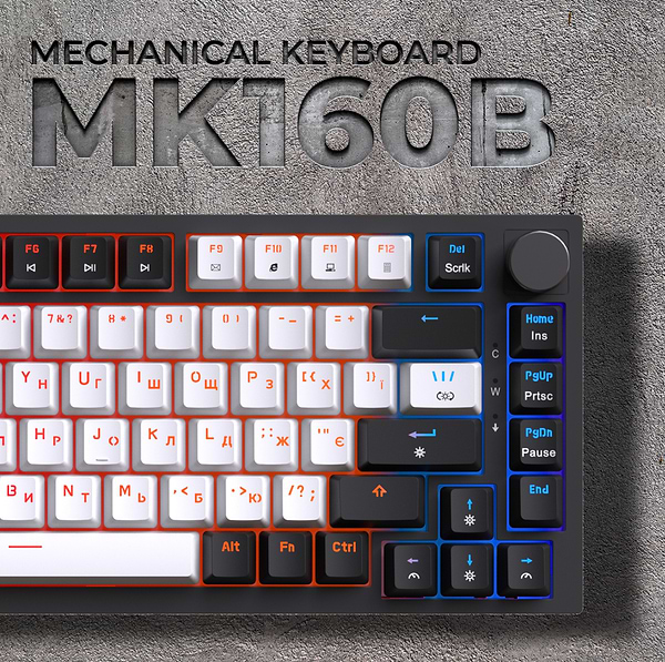 Фото - Клавиатура проводная игровая GamePro MK160B Hot-Swap Red Swich RGB Black (MK160B)