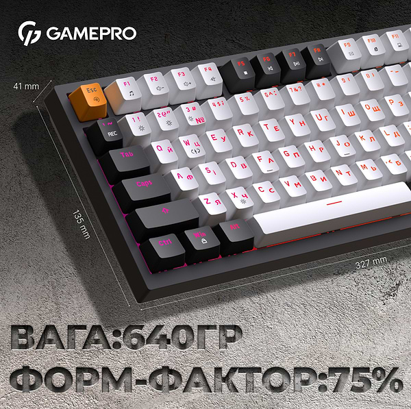 Фото - Клавиатура проводная игровая GamePro MK160B Hot-Swap Red Swich RGB Black (MK160B)