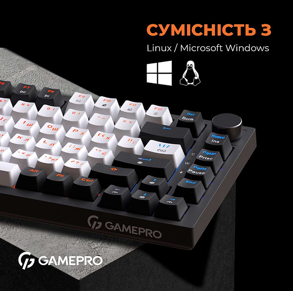 Фото - Клавиатура проводная игровая GamePro MK160B Hot-Swap Red Swich RGB Black (MK160B)