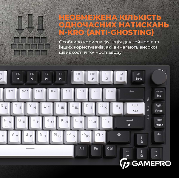 Фото - Клавиатура проводная игровая GamePro MK160B Hot-Swap Red Swich RGB Black (MK160B)