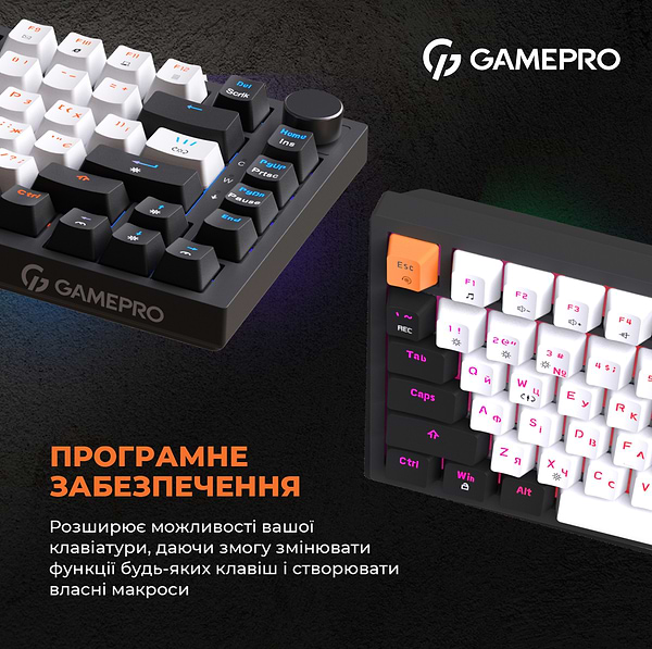 Фото - Клавиатура проводная игровая GamePro MK160B Hot-Swap Red Swich RGB Black (MK160B)