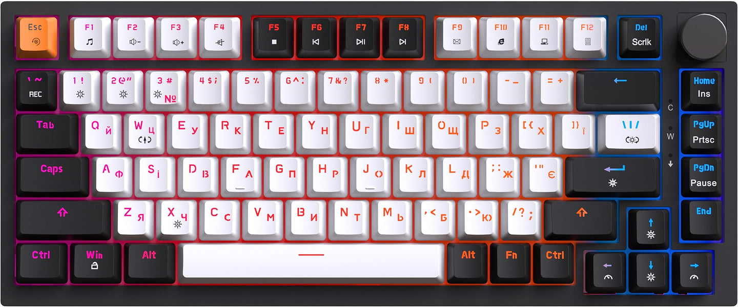 Клавиатура проводная игровая GamePro MK160B Hot-Swap Red Swich RGB Black (MK160B) - Фото 1