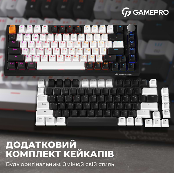 Фото - Клавиатура проводная игровая GamePro MK160B Hot-Swap Red Swich RGB Black (MK160B)
