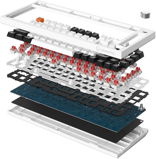 Фото - Клавиатура проводная игровая GamePro MK160B Hot-Swap Red Swich RGB Black (MK160B)