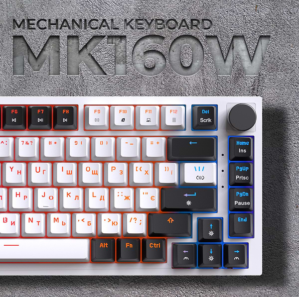 Фото - Клавиатура проводная игровая GamePro MK160W Hot-Swap Red Swich RGB White (MK160W)