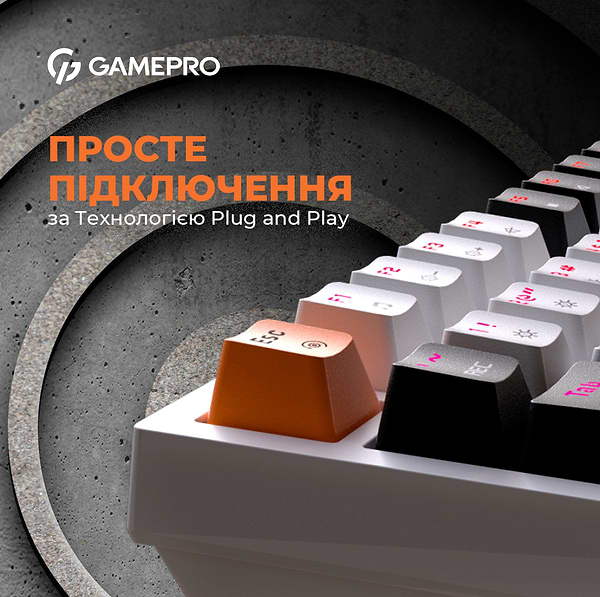 Фото - Клавиатура проводная игровая GamePro MK160W Hot-Swap Red Swich RGB White (MK160W)