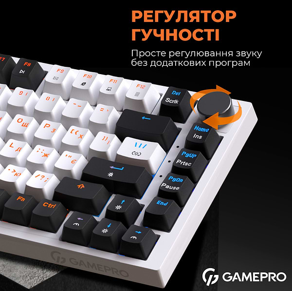 Фото - Клавиатура проводная игровая GamePro MK160W Hot-Swap Red Swich RGB White (MK160W)