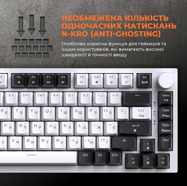 Фото - Клавиатура проводная игровая GamePro MK160W Hot-Swap Red Swich RGB White (MK160W)