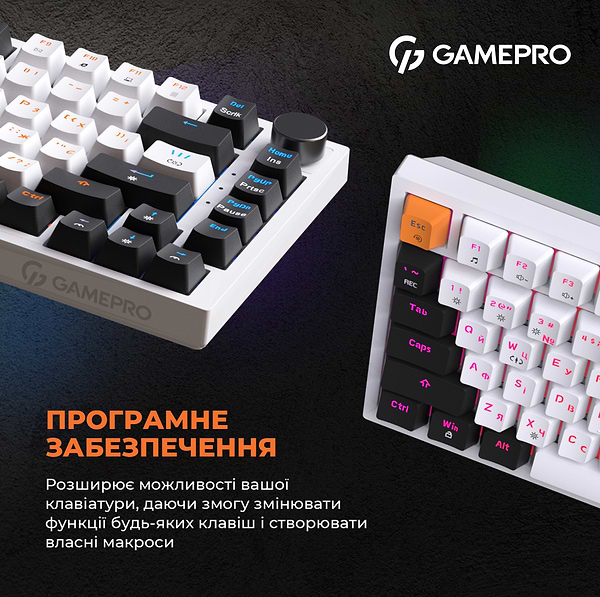 Фото - Клавиатура проводная игровая GamePro MK160W Hot-Swap Red Swich RGB White (MK160W)