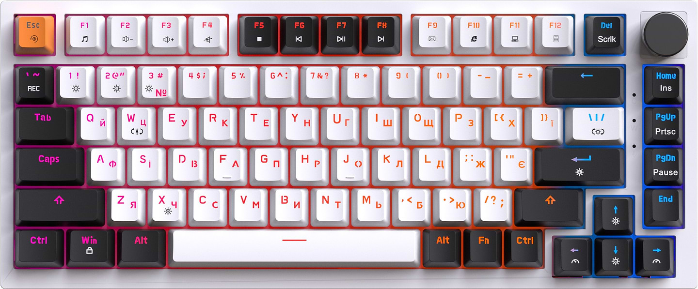 Клавиатура проводная игровая GamePro MK160W Hot-Swap Red Swich RGB White (MK160W) - Фото 1