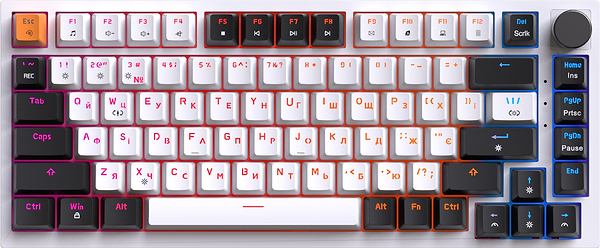 Фото - Клавиатура проводная игровая GamePro MK160W Hot-Swap Red Swich RGB White (MK160W)
