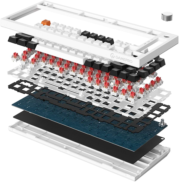 Фото - Клавиатура проводная игровая GamePro MK160W Hot-Swap Red Swich RGB White (MK160W)