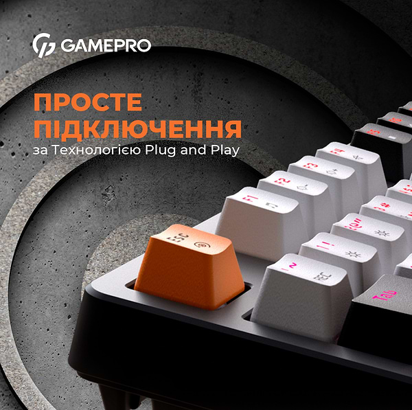 Фото - Клавиатура проводная игровая GamePro MK170B Hot-Swap Red Swich RGB Black (MK170B)