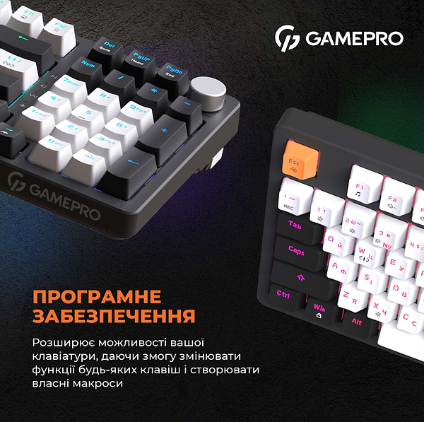 Фото - Клавиатура проводная игровая GamePro MK170B Hot-Swap Red Swich RGB Black (MK170B)