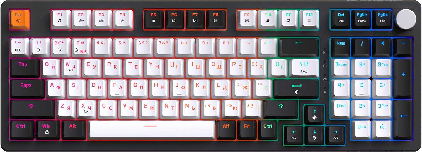 Клавіатура дротова ігрова GamePro MK170B Hot-Swap Red Swich RGB Black (MK170B) - Фото 1
