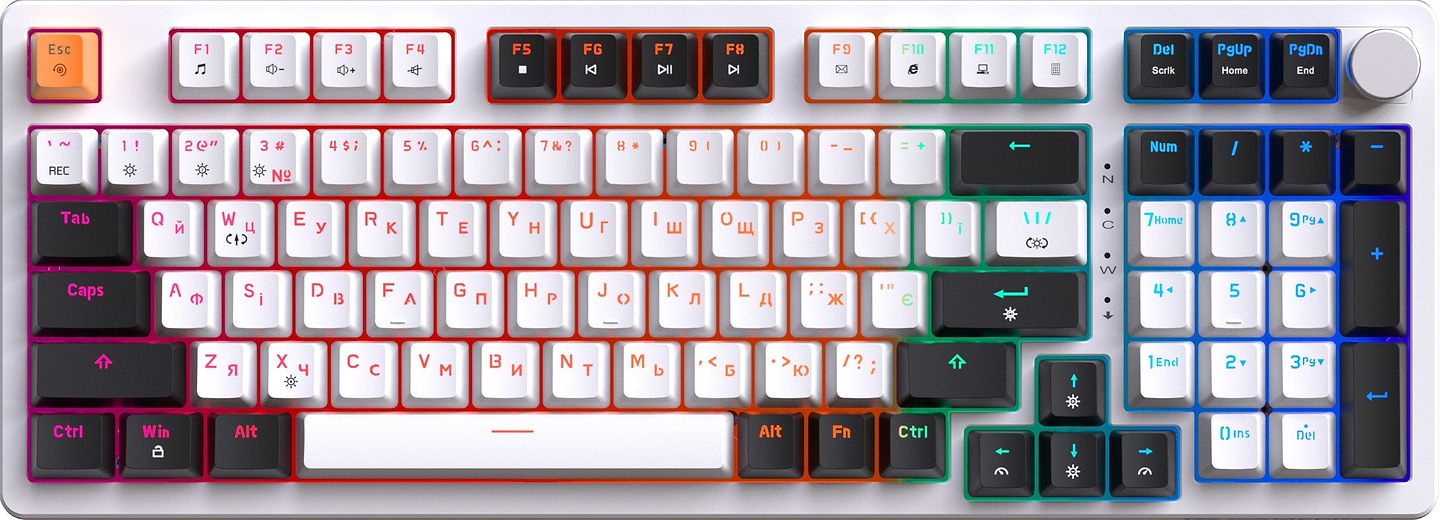 Клавіатура дротова ігрова GamePro MK170W Hot-Swap Red Swich RGB White (MK170W) - Фото 1