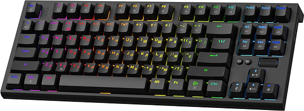 Фото - Клавіатура дротова ігрова GamePro MK180B Hot-Swap Red Swich RGB Black (MK180B)