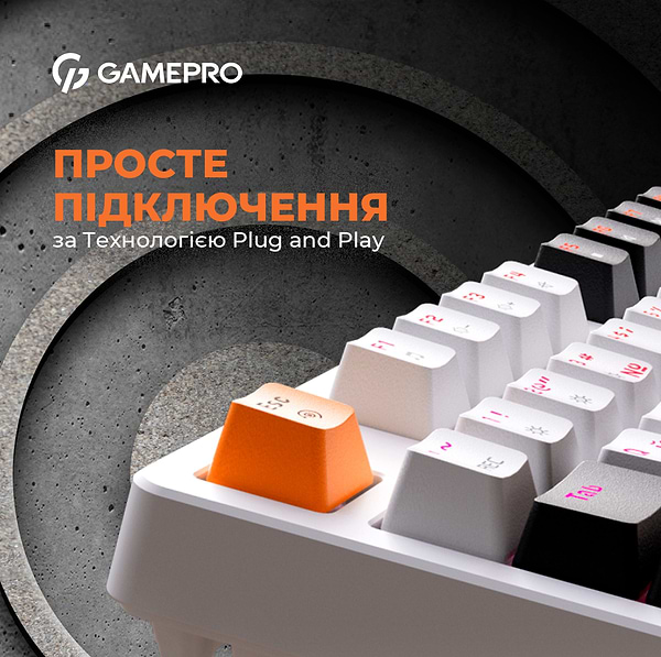 Фото - Клавиатура проводная игровая GamePro MK170W Hot-Swap Red Swich RGB White (MK170W)