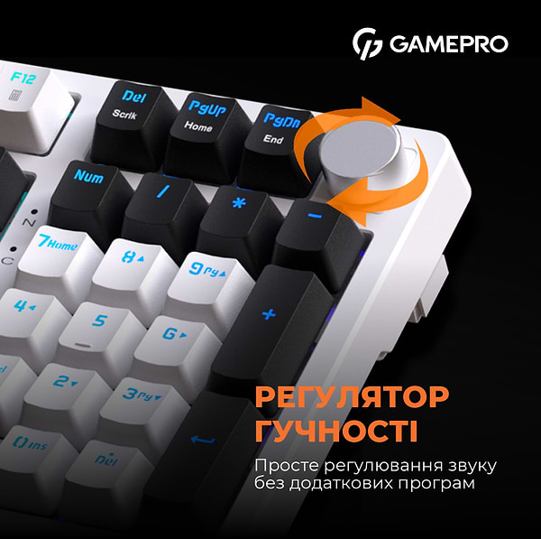 Фото - Клавиатура проводная игровая GamePro MK170W Hot-Swap Red Swich RGB White (MK170W)