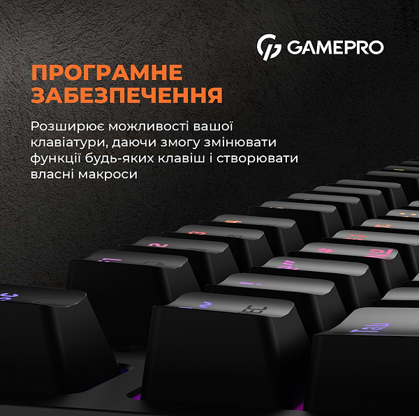 Фото - Клавіатура дротова ігрова GamePro MK180B Hot-Swap Red Swich RGB Black (MK180B)