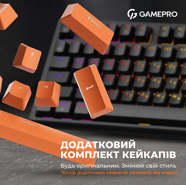 Фото - Клавіатура дротова ігрова GamePro MK180B Hot-Swap Red Swich RGB Black (MK180B)