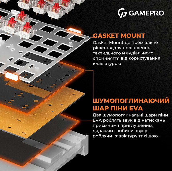 Фото - Клавіатура дротова ігрова GamePro MK180B Hot-Swap Red Swich RGB Black (MK180B)