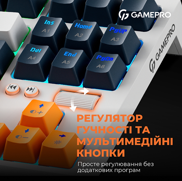 Фото - Клавиатура проводная игровая GamePro MK180W Hot-Swap Red Swich RGB White (MK180W)