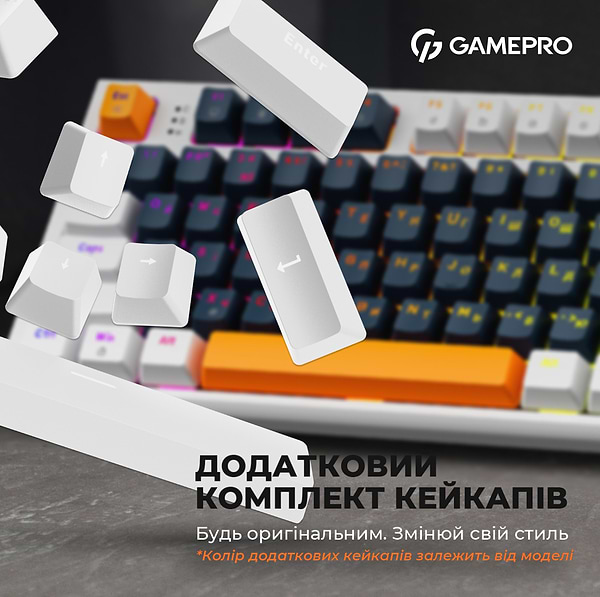 Фото - Клавиатура проводная игровая GamePro MK180W Hot-Swap Red Swich RGB White (MK180W)