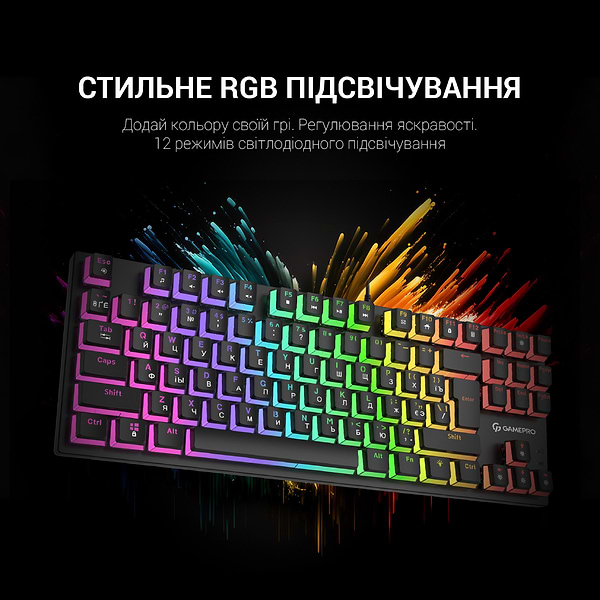Фото - Клавіатура дротова ігрова GamePro MK80R Red