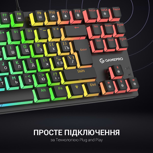 Фото - Клавіатура дротова ігрова GamePro MK80R Red