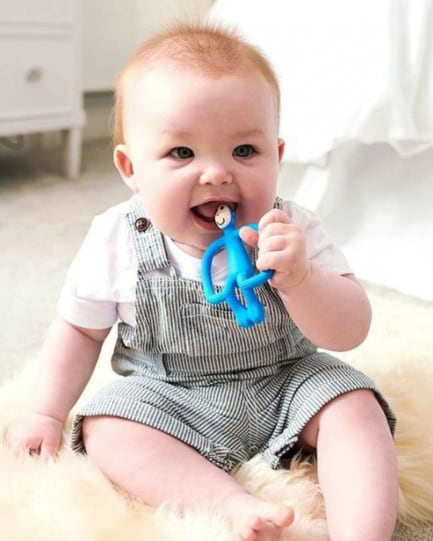 Фото - Прорізувач Matchstick Monkey Обезьянка, синий 11 см (MM-ONT-017)