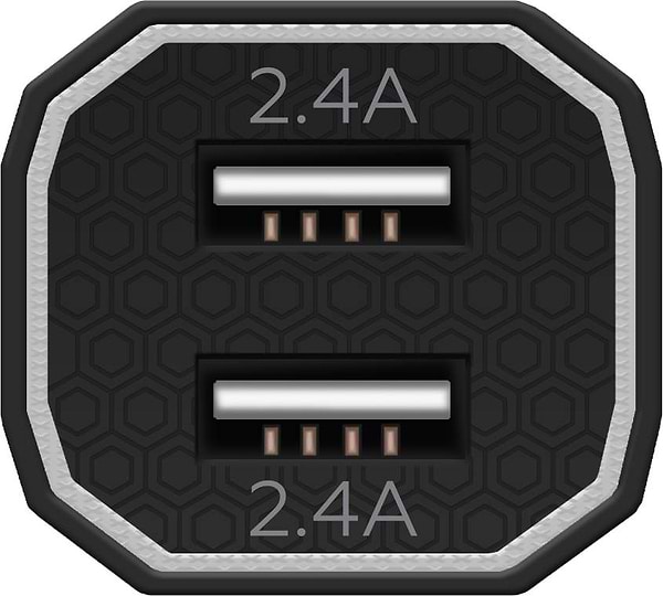 Фото - Автомобільний зарядний пристрій MAKE 12W 2.4A+2.4A Black (MCC-22BK)