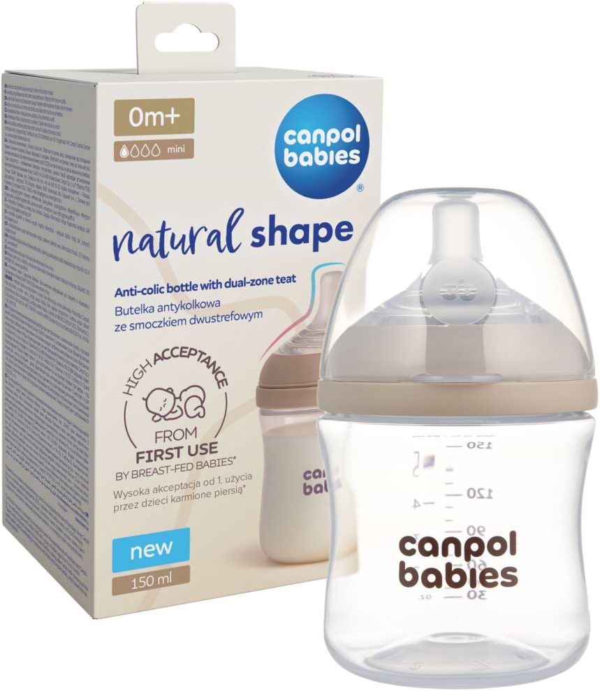 Пляшка для годування Canpol babies Natural Shape з соскою Dual-zone 150 мл (35/400)