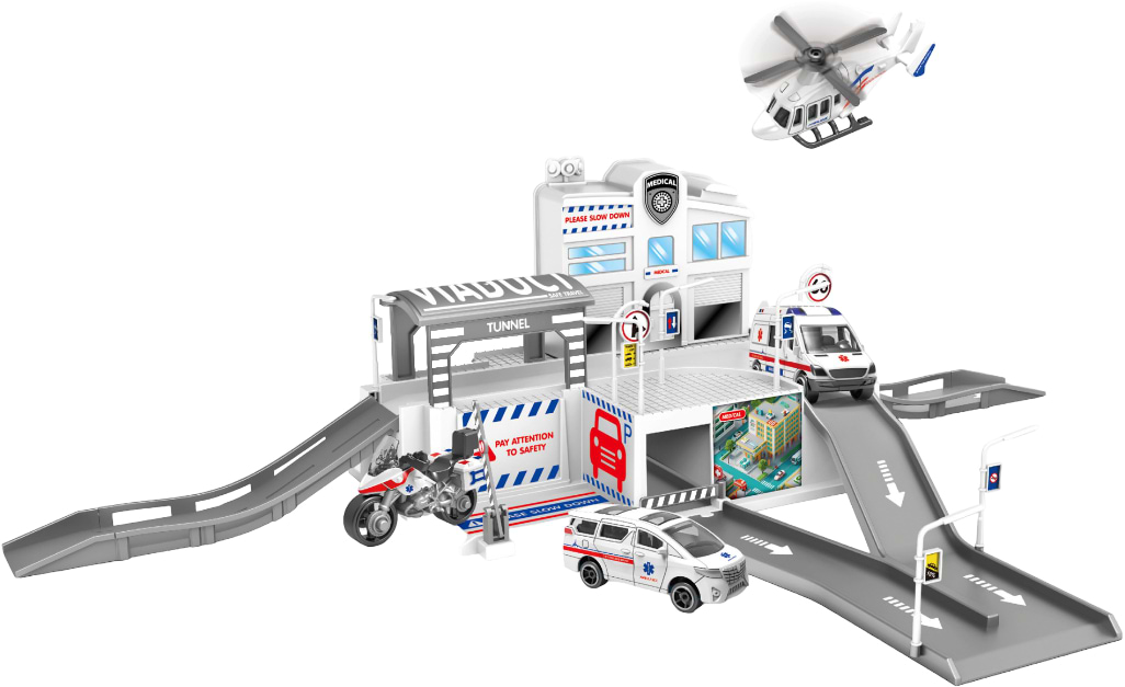 Игровой набор CHENGMEI TOYS автопаркинг с машинами скорой помощи (CM559-51A)