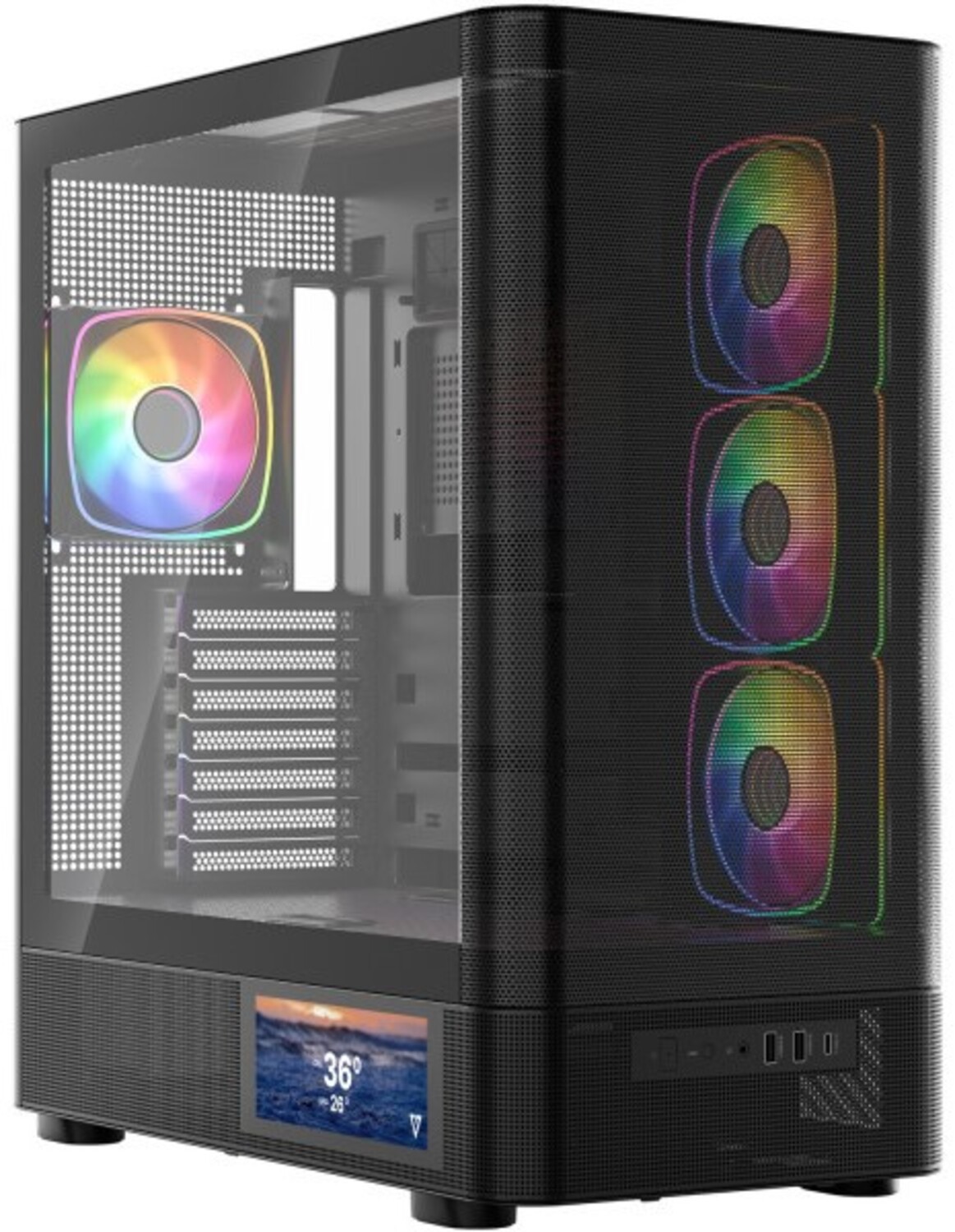 Корпус Modecom VOLCANO AQ400 ARGB MIDI SIDE (MC-A-AQ400-4FA-B)