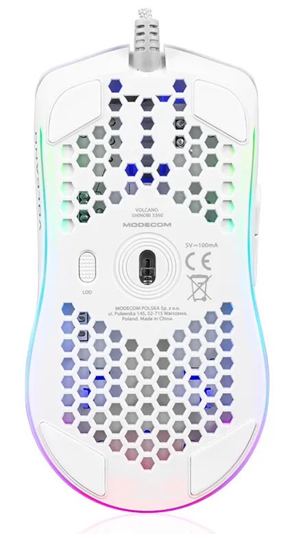 Фото - Мышь проводная игровая Modecom Shinobi 3360 Volcano White (M-MC-SHINOBI-3360-200)