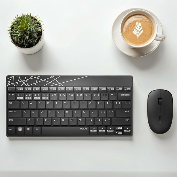 Фото - Клавиатура+мышь беспроводная Rapoo 8000M Wireless Black