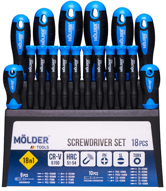 Набір викруток Molder 18 шт. (MT32218)
