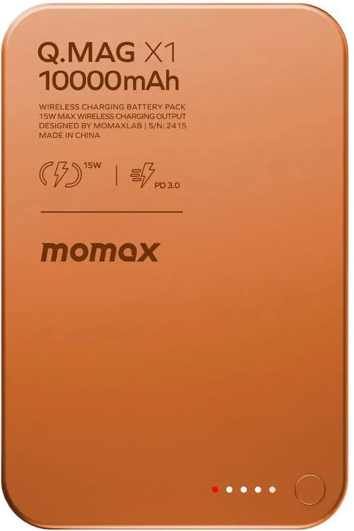 Батарея мобильная Momax 10000MAH Q.MAG X1 ORANGE (IP117AM)