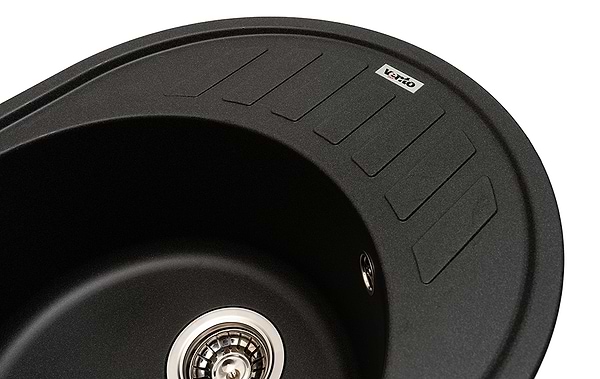 Фото - Мойка кухонная Ventolux Monica (BLACK MATT QUARTZ) 620x500x220