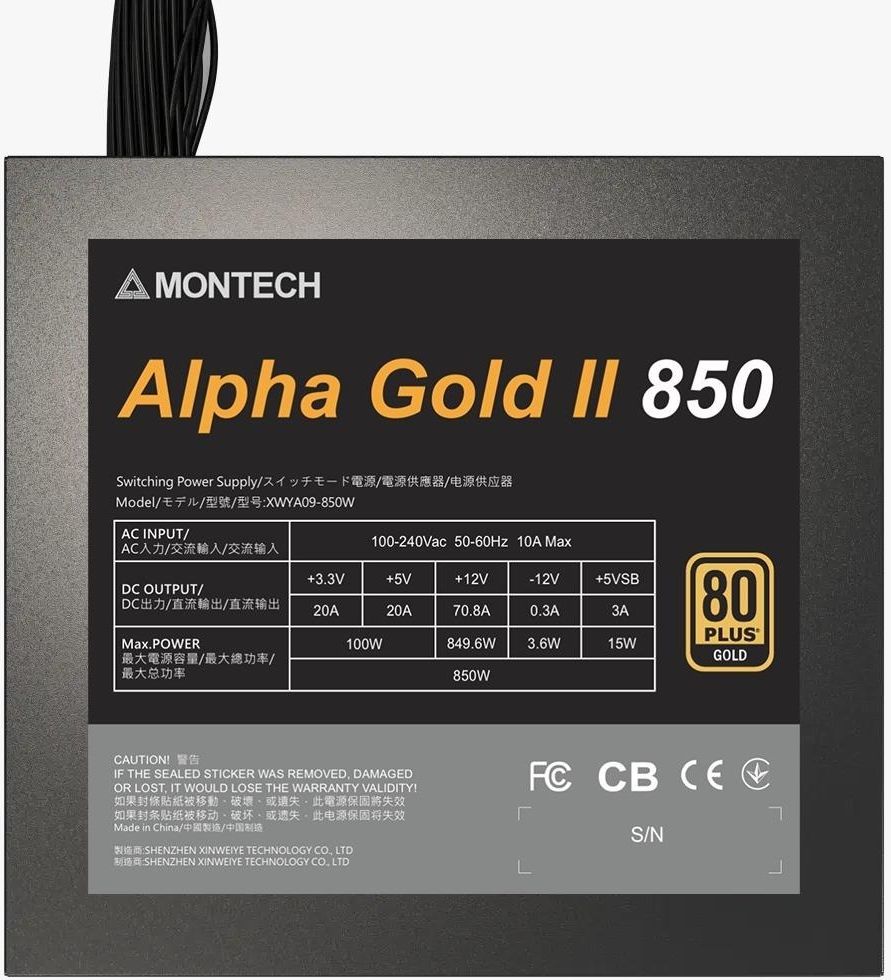Блок питания для ПК Montech ALPHA GOLD II 850W
