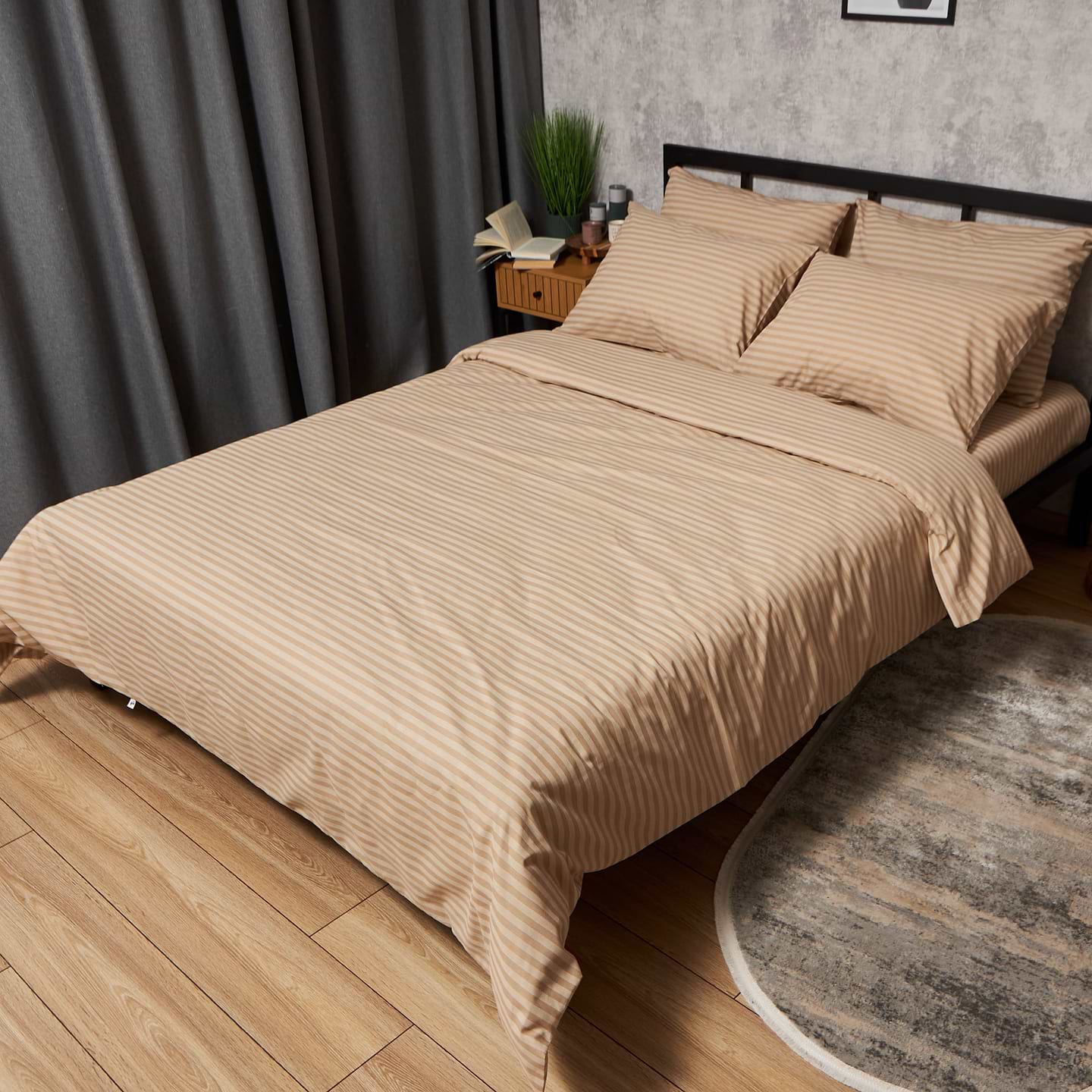 Комплект постельного белья Moon&Star Бязь Gold Люкс Sand Lines 175х210 см 50х70 2 шт. (MS-890000472)