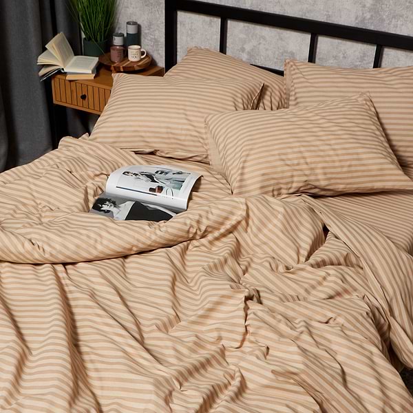 Фото - Комплект постельного белья Moon&Star Бязь Gold Люкс Sand Lines 175х210 см 40х60 2 шт. (MS-890000471)