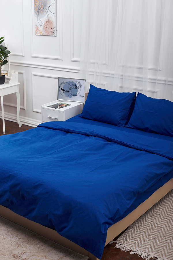 Фото - Комплект постільної білизни Moon&Star 143х210х2 нав. 2х70х70 Blue Бязь Gold Люкс (MS-820000827)