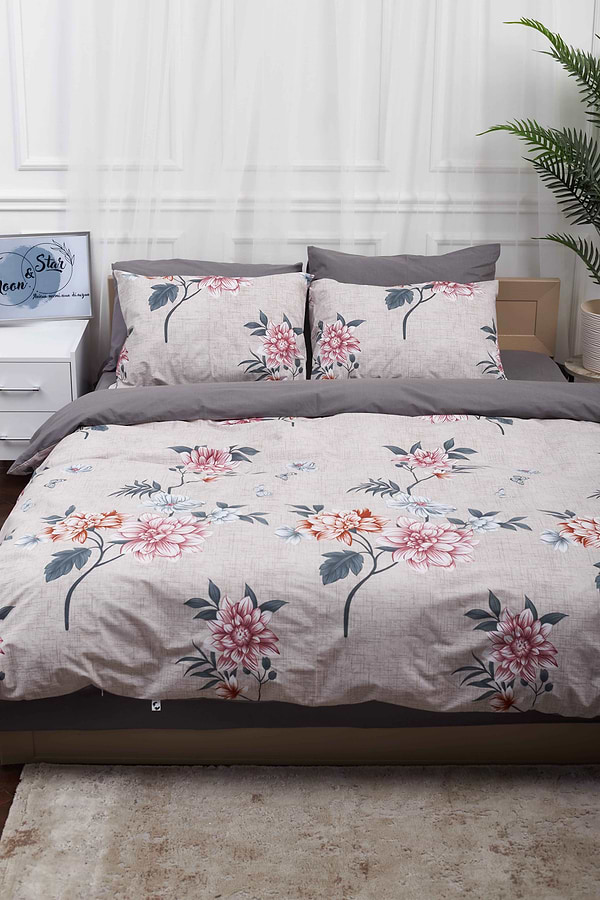Фото - Комплект постельного белья Moon&Star 143х210х2 нав. 4х50х70 Flowers Gray Бязь Gold Люкс (MS-820001038)