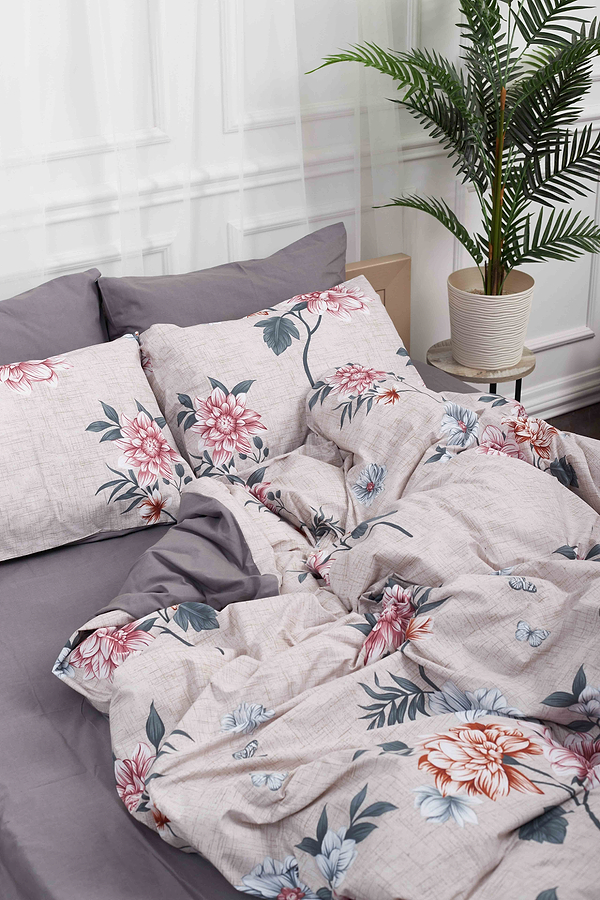 Фото - Комплект постельного белья Moon&Star 143х210х2 нав. 4х50х70 Flowers Gray Бязь Gold Люкс (MS-820001038)