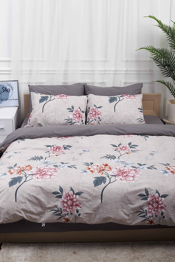 Фото - Комплект постельного белья Moon&Star 143х210х2 нав. 4х50х70 Flowers Gray Бязь Gold Люкс (MS-820001038)