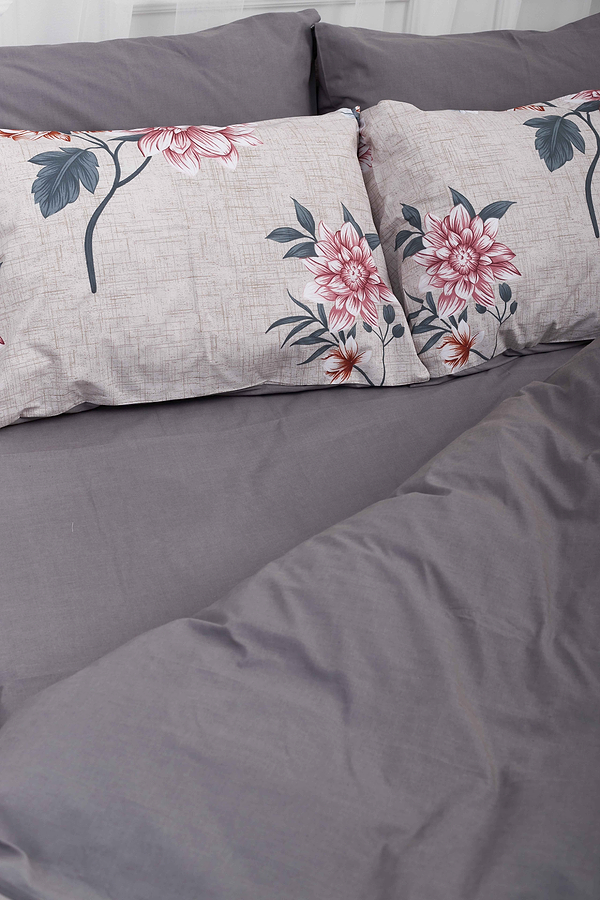 Фото - Комплект постельного белья Moon&Star 143х210х2 нав. 4х50х70 Flowers Gray Бязь Gold Люкс (MS-820001038)