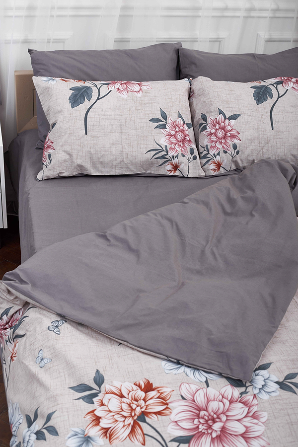 Фото - Комплект постельного белья Moon&Star 143х210х2 нав. 4х50х70 Flowers Gray Бязь Gold Люкс (MS-820001038)