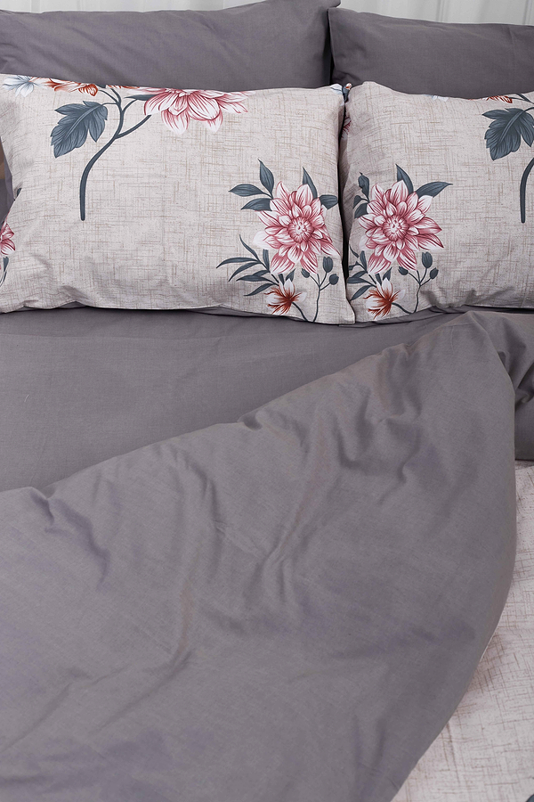 Фото - Комплект постельного белья Moon&Star 143х210х2 нав. 4х50х70 Flowers Gray Бязь Gold Люкс (MS-820001038)